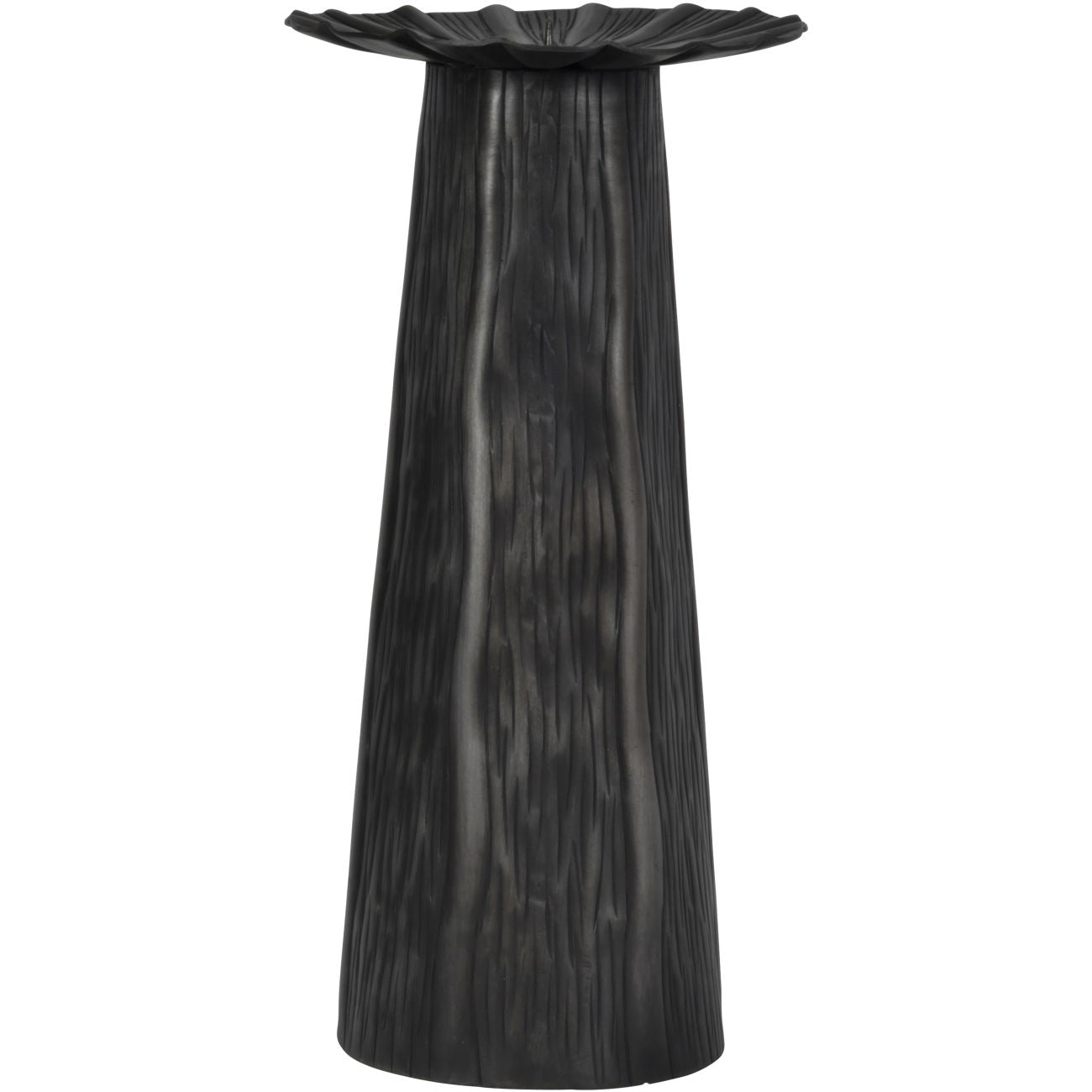 Pelham Matte Black Textured Pillar Candle Holder Large